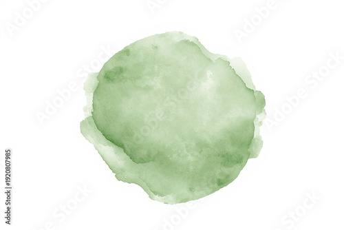 セージグリーンの水彩テクスチャ 落ち着いた緑色の円形背景素材