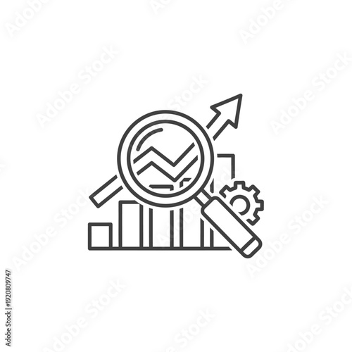 Analytics and Growth Trends Illustration for Business and Market Insights