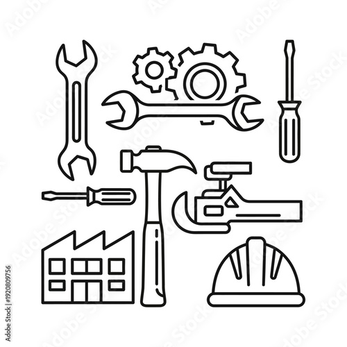 Assorted Hand Tools and Gears for Mechanical Maintenance and Repair Work