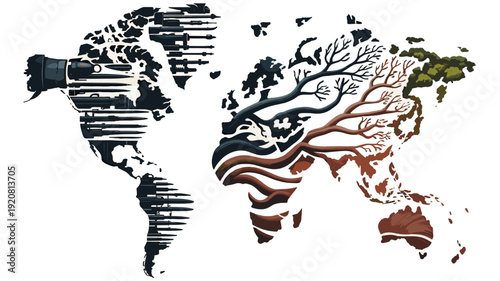 An artistic world map, a visual metaphor that celebrates interconnectedness.