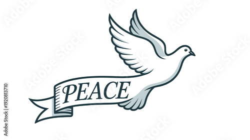 A graceful dove soaring with a message of peace.