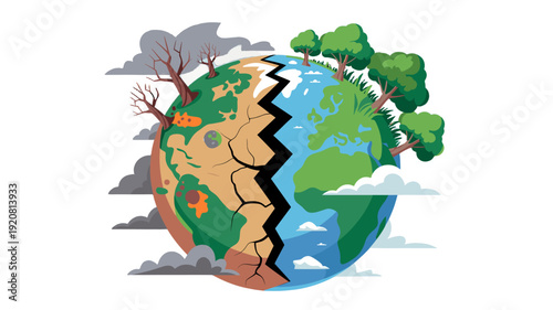 A stark visual representation of climate change's devastating effects on Earth.