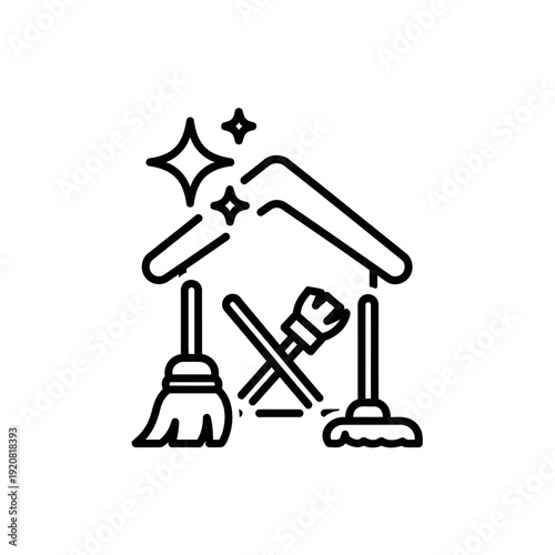 Clean and Organized Household Cleaning Tools for Home Maintenance