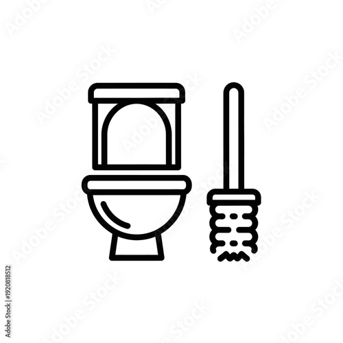 Clean Toilet with Toilet Brush - Bathroom Hygiene and Maintenance