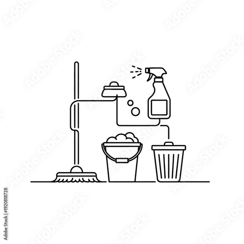 Cleaning and Disinfection Supplies Setup for Sanitation and Hygiene