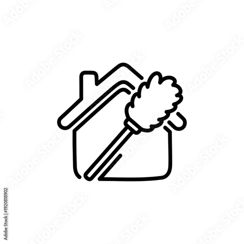 Cleaning House with Dusting Tool and Freshly Maintained Room Environment