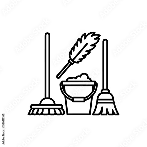 Cleaning Supplies and Broom Set for Household Cleaning Tasks