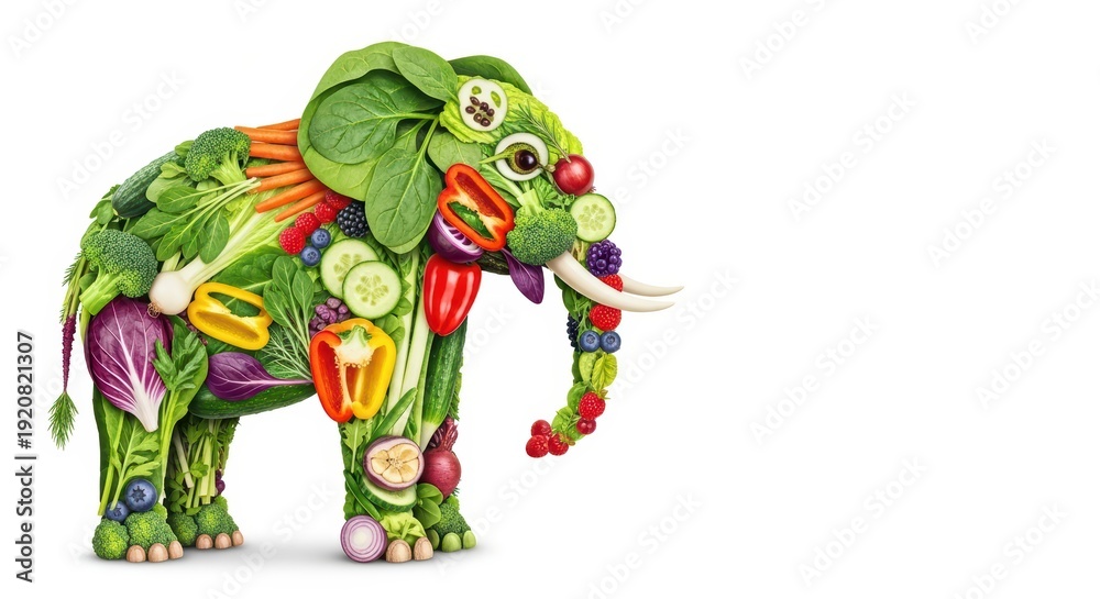 Obraz premium Vegetable Elephant: Healthy Eating Concept