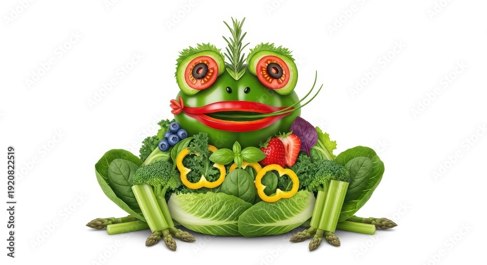 Fototapeta premium Vegetable Frog: Healthy Eating Concept, Food Art