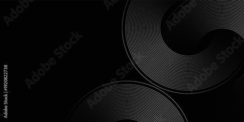 Elegant black and gray gradient lines forming dynamic circular design.