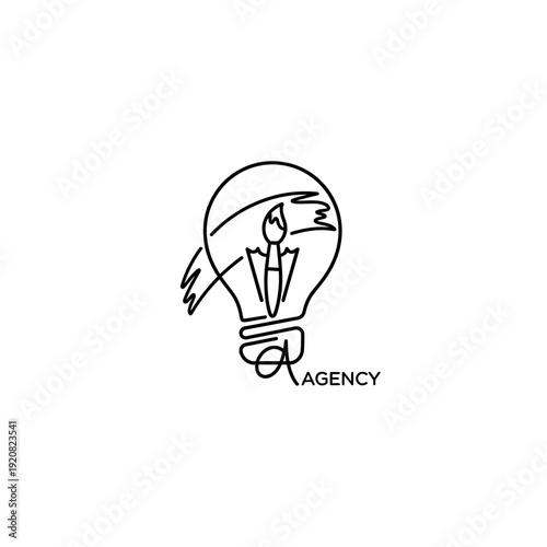 Creative Hand-Drawn Light Bulb Illustration with Artistic Style