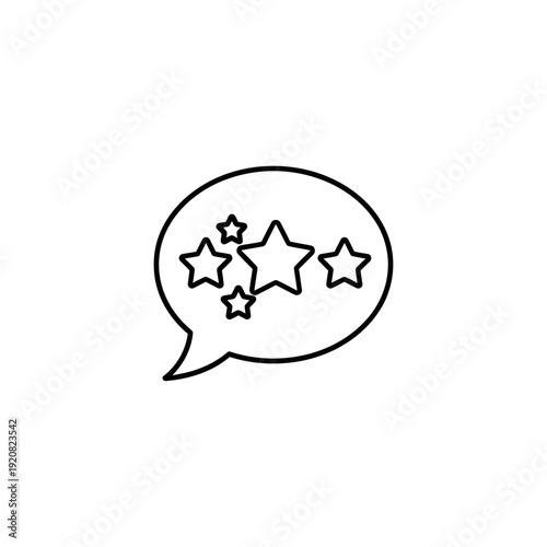 Creative Hand-Drawn Speech Bubble Icon with Stars for Positive Feedback and Communication