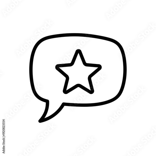 Creative Hand-drawn Speech Bubble with Star Icon for Communication