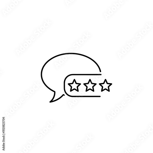 Customer Review Icon with Speech Bubble and Star Rating Illustration