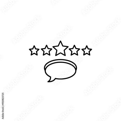Customer Review Rating with Stars And Speech Bubble Illustration for Feedback