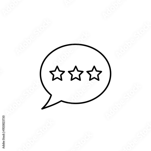 Customer Satisfaction Feedback with Star Rating and Speech Bubble Graphic