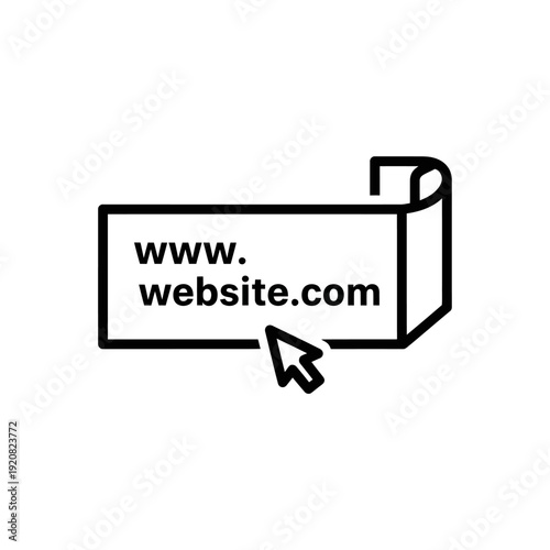 Creative Illustration of a Web Address Icon with Cursor for Digital Marketing and Online Presence