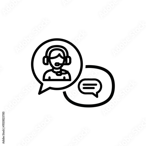 Customer Service Representative in Headset Communicating Support or Inquiry