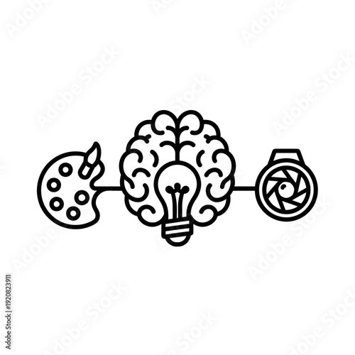 Creative Brainstorming Concept with Artistic Elements Representation