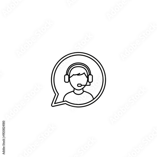 Customer Support Representative with Headset in Communication Service Industry