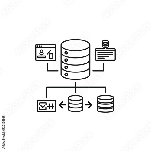 Data Management and Database Connectivity Concept Illustration for IT Professionals