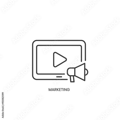 Digital Marketing and Online Video Promotion Concept Illustration