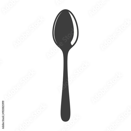 Simple black and white illustration of a spoon.