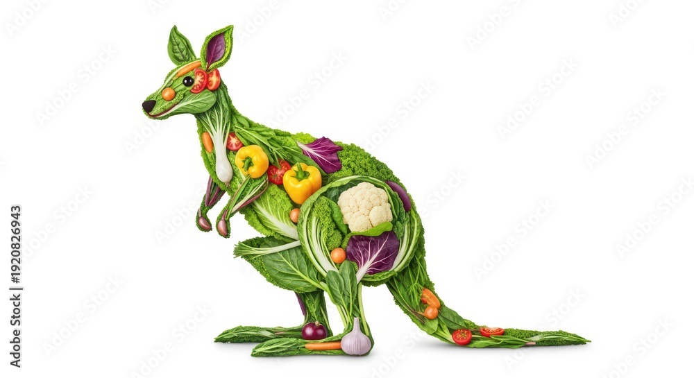 Obraz premium Vegetable Kangaroo: Creative Food Art