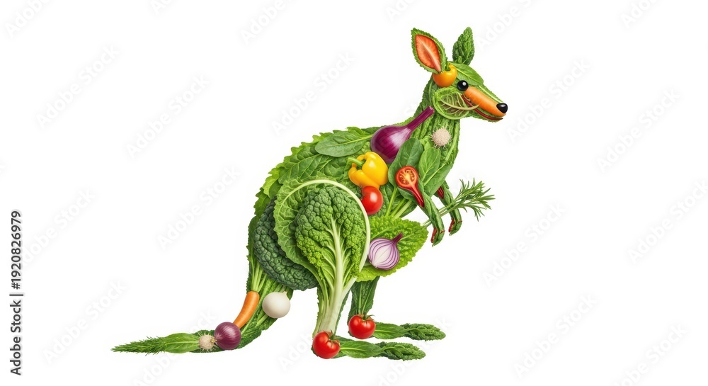 Obraz premium Vegetable Kangaroo: Creative Food Art