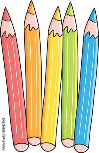 Colored pencils set illustration isolated vector