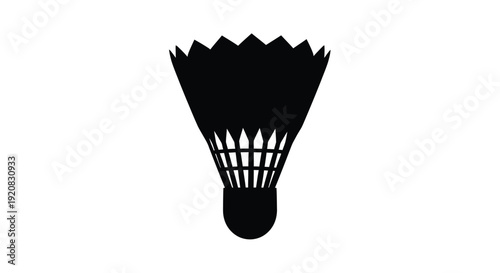 A striking black silhouette of a badminton shuttlecock silhouette
