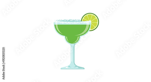 Margarita cocktail illustration, vector style graphic, refreshing drink, bar menu design