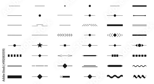Extensive vector set featuring a multitude of elegant and minimalist line dividers, page separators, and decorative rules, ideal for digital content and print layouts