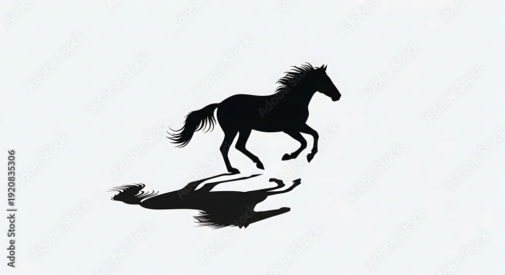 custom made wallpaper toronto digitalBlack Horse Silhouette Running with Shadow.
