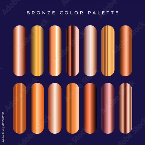 Premium Bronze Gradient Palette on Navy Background