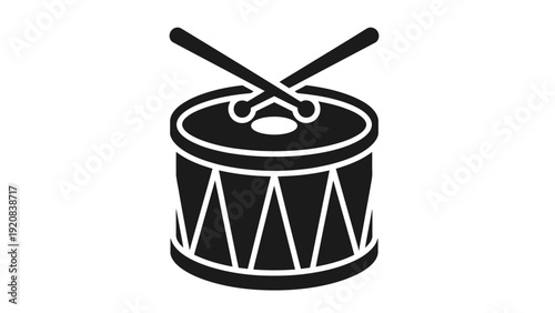 Black and White Drum Icon