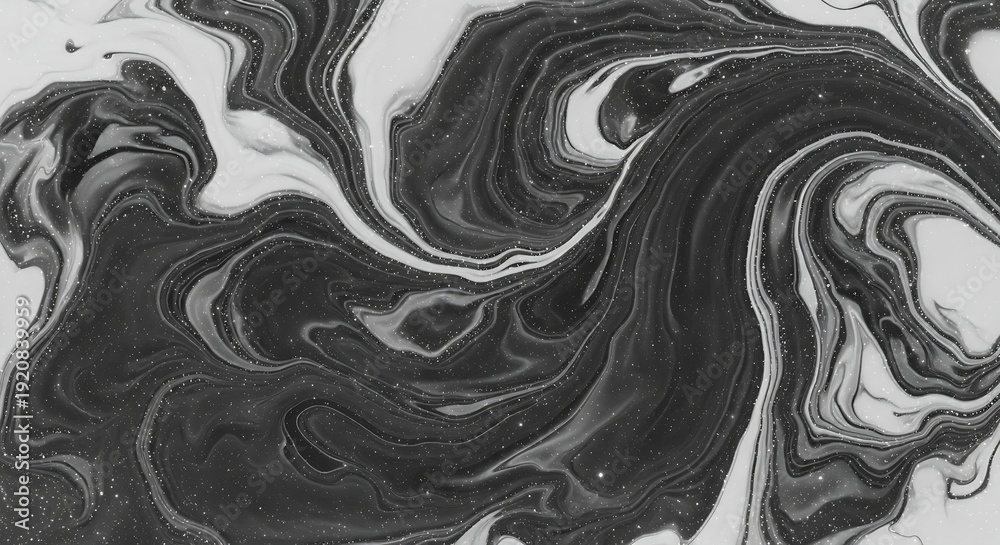 Obraz premium Black and White Swirling Liquid Pattern.