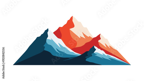 Abstract Geometric Mountain Peaks Vector Design