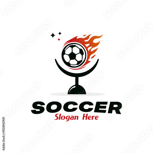 Soccer sport Logo Design  Emblem  Creative symbol Vector