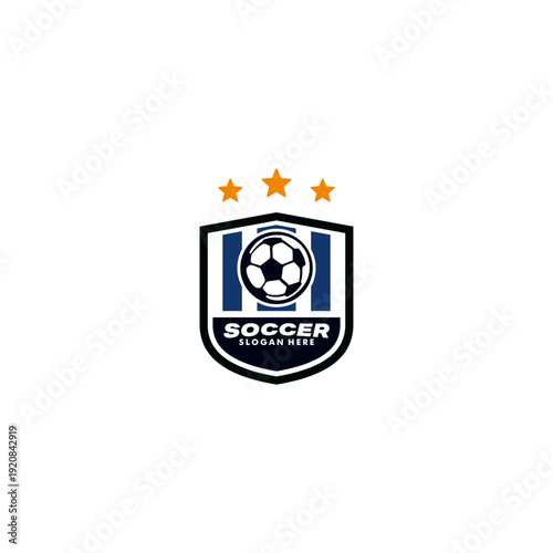 Soccer sport Logo Design  Emblem  Creative symbol Vector