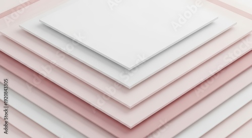 Minimal Layered Geometric Paper Background in Soft Pastel Tones