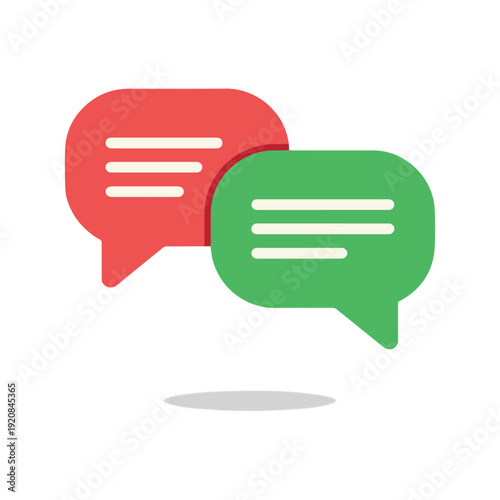 Bild auf Leinwand Chat Message Bubbles Flat Icon Illustration.