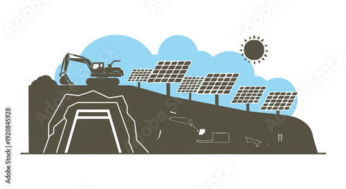 Fuel tanker truck silhouette with hose for refueling.