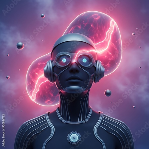 Cybernetic Visionary - A Futuristic Portrait of Augmented Perception.