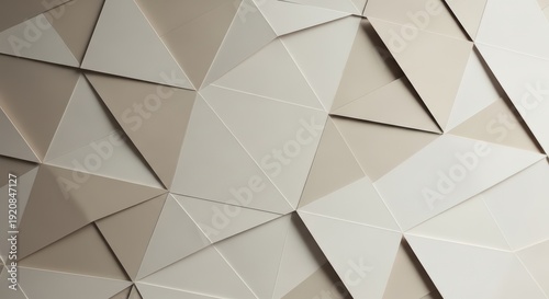 Abstract Low Poly Geometric Surface Background in Neutral Tones