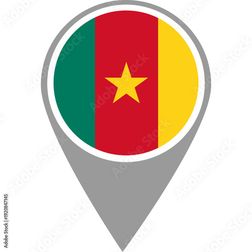 Free Download Cameroon flag location pin, Cameroon flag on location pin, Cameroon map pointer in high quality - GFXLoad