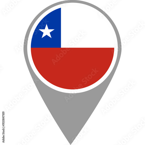Free Download Chile flag location pin, Chile flag on location pin, Chile map pointer in high quality - GFXLoad