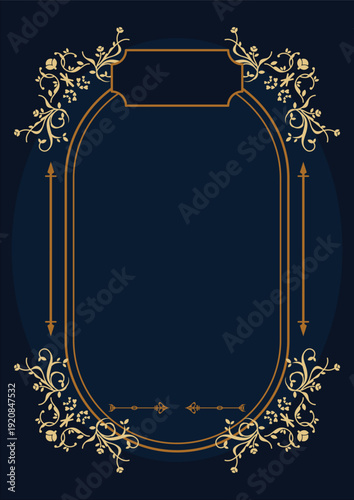 Принти на полотні Copy space of book cover victorian style with dark blue background