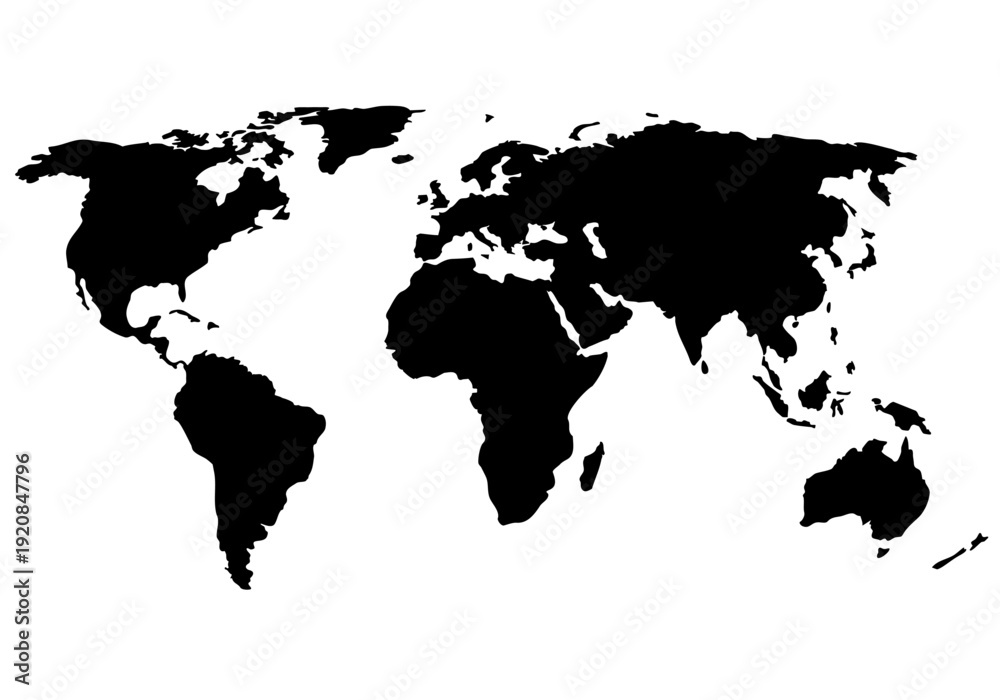 Obraz premium World map. Globe similar worldmap icon. Travel worldwide, map silhouette backdrop