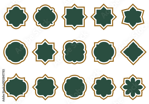 Oriental style gift, sale tag, name card, logo template, muslim greeting card frame, kraft paper, cardboard die cut knife pattern